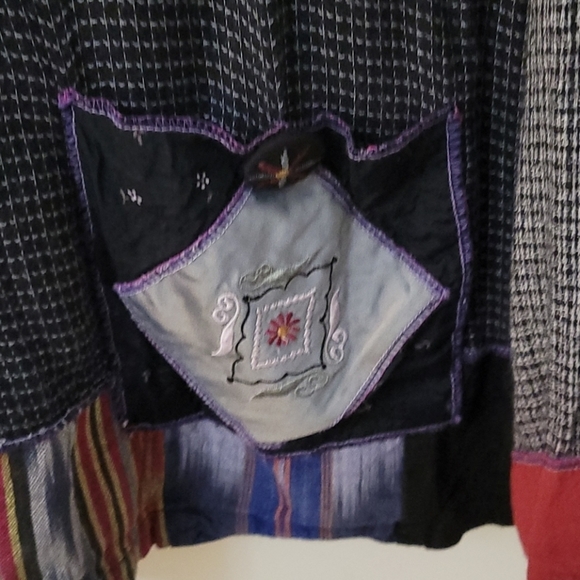 GEORGE KLEIN! 1990s Patchwork Artsy Long Sleeve - Picture 2 of 10